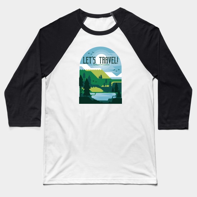 Outdoor Travel Design Baseball T-Shirt by LR_Collections